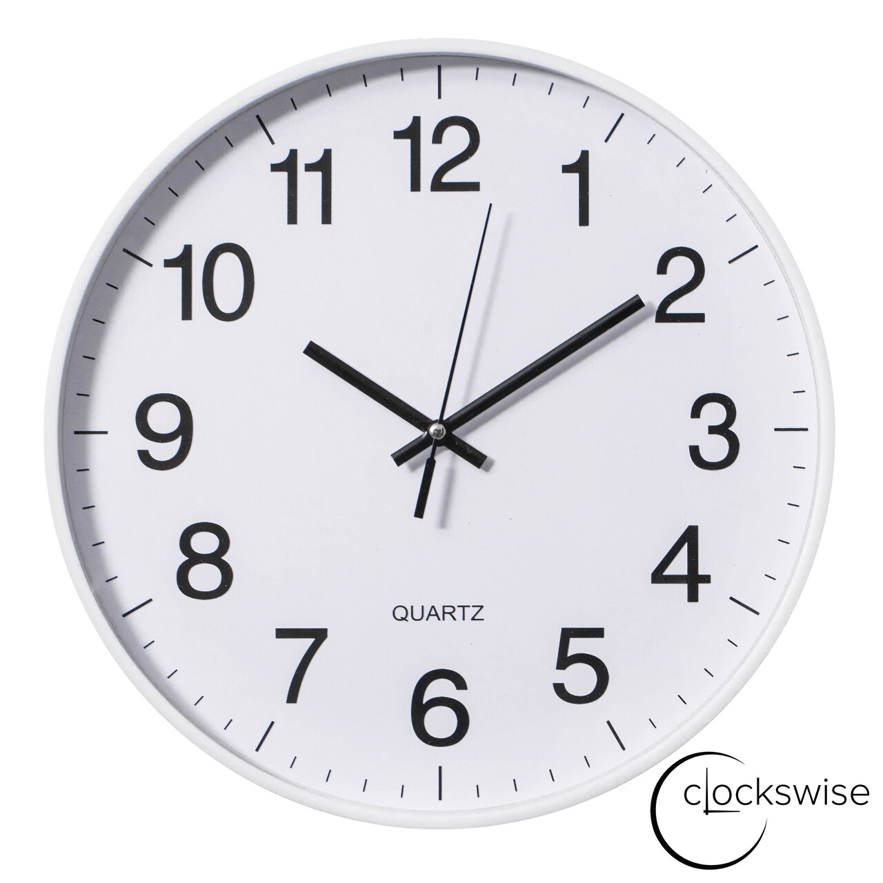Clockswise Black Analog Clock – Silent, Non-Ticking for Wall, Office Desk, Table and Shelf, Battery-Operated Perfect for Home Office, Farmhouse Kitchen Decor, Bathroom, School and Bedroom Decor